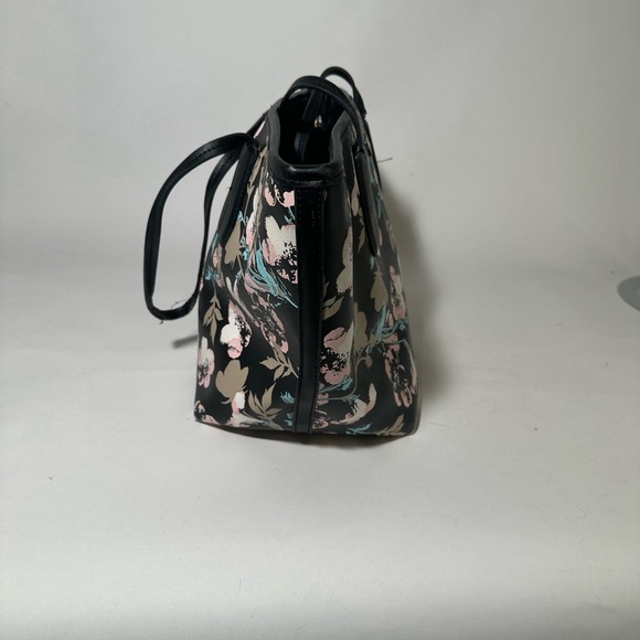 Kenneth Cole Reaction Black and Pink Floral Tote Bag - Picture 3 of 6